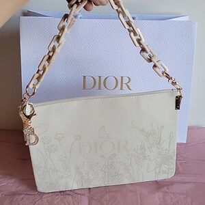 Dior Ivory Floral Embossed Cosmetic POUCH